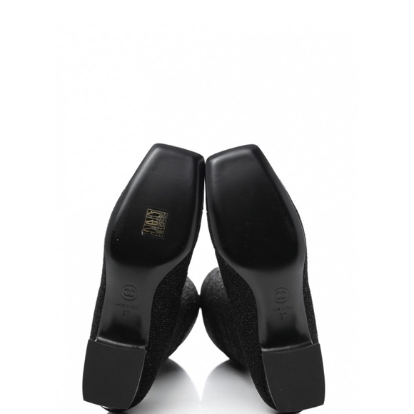 Chanel glitter-covered leather cap toe boots Size 37 - Picture 3 of 6